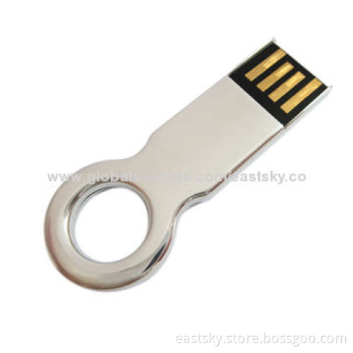 Metal Ring USB Drive, Made of Stainless Steel, 64MB to 32GB Memory Capacity, OEM Orders Welcome